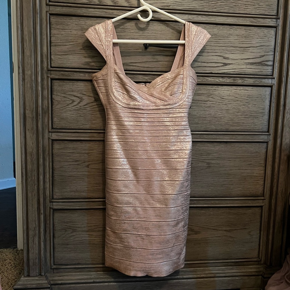 Herve Leger Gold Bandage Dress